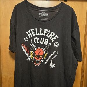 Stranger Things Hellfire Club Black T-Shirt 2XL